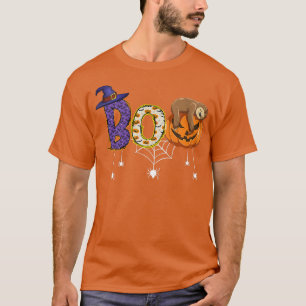 Boo Halloween Sloth Costume Ghosts Pumkin & Witch T-Shirt