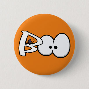 Boo Halloween Spider & Eyes 6 Cm Round Badge