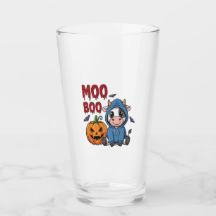 Boo Halloween Spooky Ghost Cow Glass