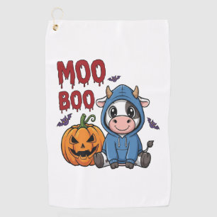 Boo Halloween Spooky Ghost Cow Golf Towel