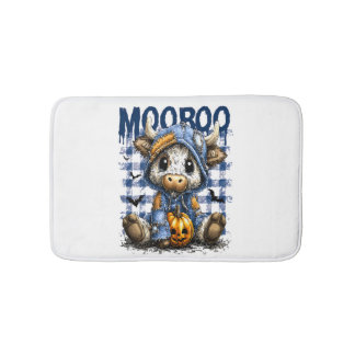 Boo Halloween Spooky Highland Cow Bath Mat