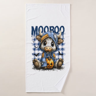 Boo Halloween Spooky Highland Cow Bath Towel