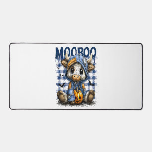 Boo Halloween Spooky Highland Cow Desk Mat