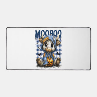 Boo Halloween Spooky Highland Cow Desk Mat