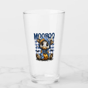 Boo Halloween Spooky Highland Cow Glass