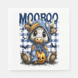 Boo Halloween Spooky Highland Cow Napkin