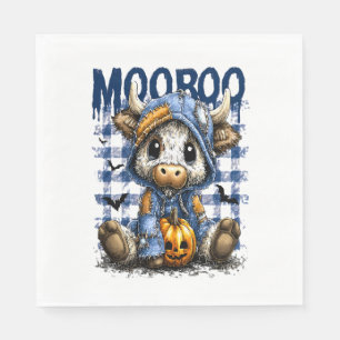Boo Halloween Spooky Highland Cow Napkin