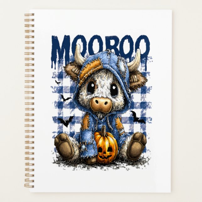 Boo Halloween Spooky Highland Cow Planner (Front)