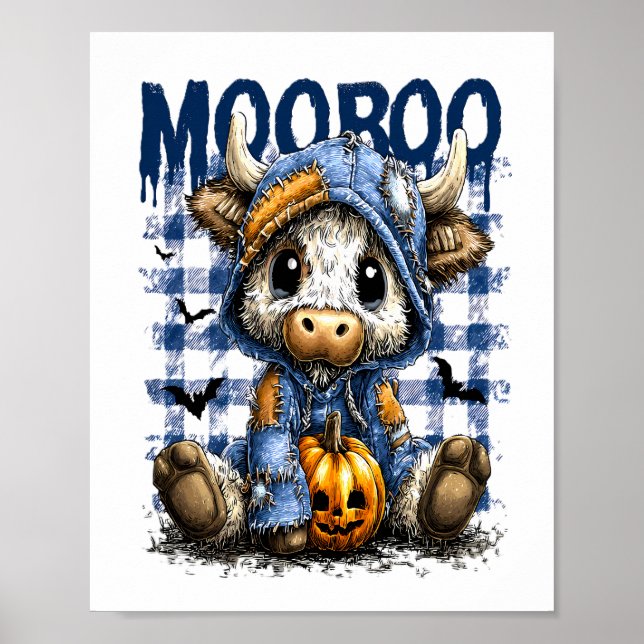 Boo Halloween Spooky Highland Cow Poster (Front)