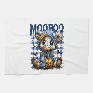 Boo Halloween Spooky Highland Cow Tea Towel