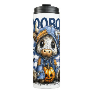 Boo Halloween Spooky Highland Cow Thermal Tumbler