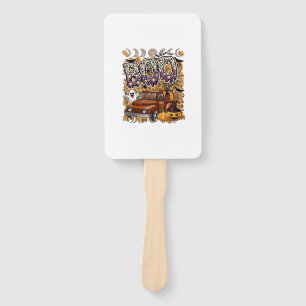 Boo Halloween Vintage Truck Ghost Pumpkins Leopard Hand Fan
