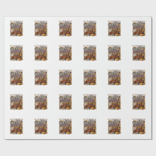 Boo Halloween Vintage Truck Ghost Pumpkins Leopard Wrapping Paper