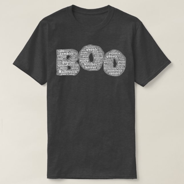 Boo - Halloween Wordcloud Text  T-Shirt (Design Front)
