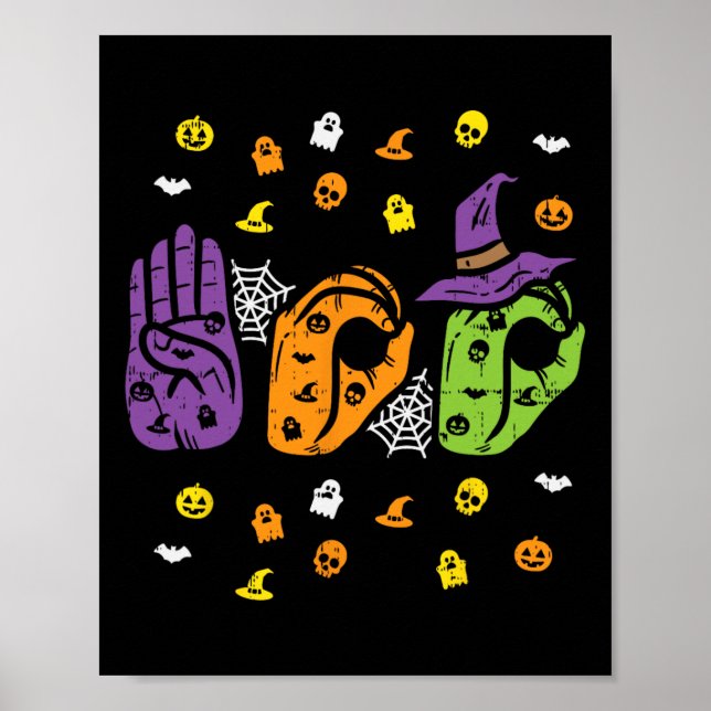 Boo Hands American Sign Language Pride Asl Hallowe (Front)