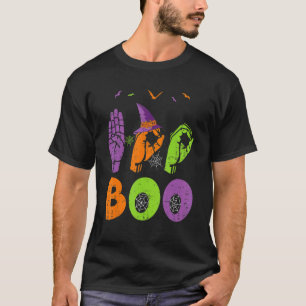 Boo Hands American Sign Language Pride ASL Hallowe T-Shirt