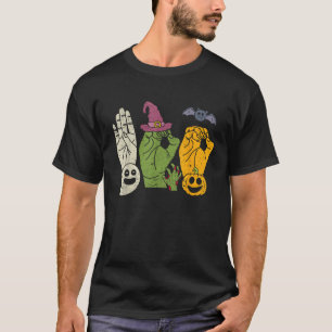 Boo Hands American Sign Language Pride ASL Hallowe T-Shirt