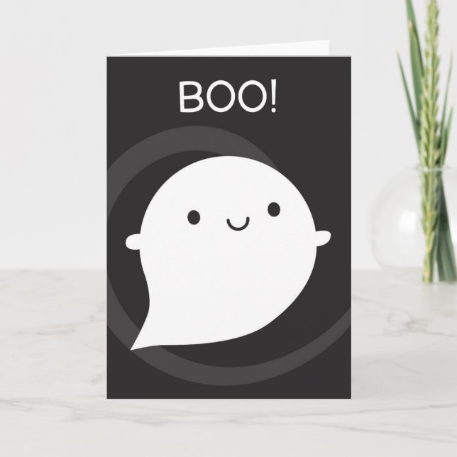 Boo! Happy Ghost Card (Front)
