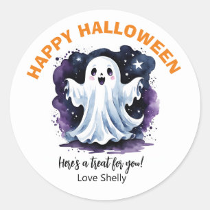 Boo! Happy Ghost Halloween sticker