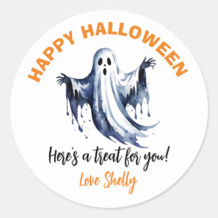 Boo! Happy Ghost Halloween sticker