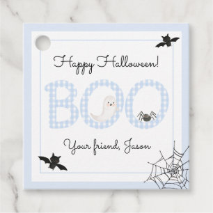 BOO Happy Halloween Blue Boy Spooky Favour Tags