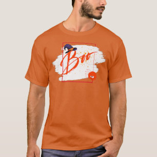 BOO Happy Halloween Boo with Spiders and Witch Hat T-Shirt