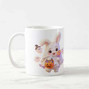 Boo Happy Halloween Cute Ghost Bunny Mug