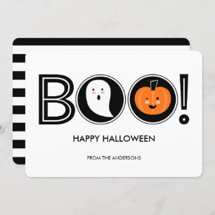 Boo! Happy Halloween Flat Card