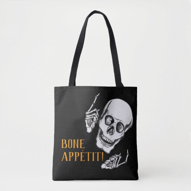 Boo Happy Halloween Funny Skull joking  Tote Bag (Front)