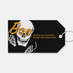Boo Happy Halloween Funny Skull party Gift Tags