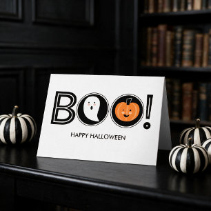 Boo! Happy Halloween Greeting Card
