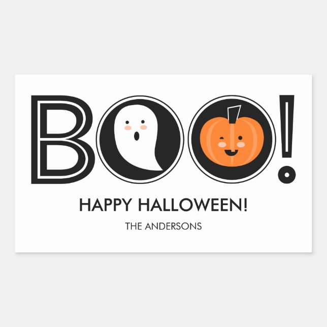 Boo! Happy Halloween Sticker (Front)