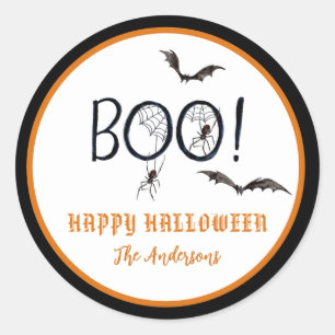 BOO Happy Halloween Treat  Classic Round Sticker