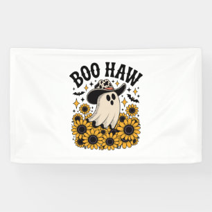 Boo Haw Cow Ghost Western Halloween Banner