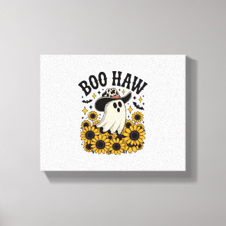 Boo Haw Cow Ghost Western Halloween Canvas Print