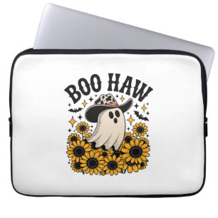 Boo Haw Cow Ghost Western Halloween Laptop Sleeve