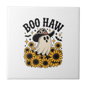 Boo Haw Cow Ghost Western Halloween Tile