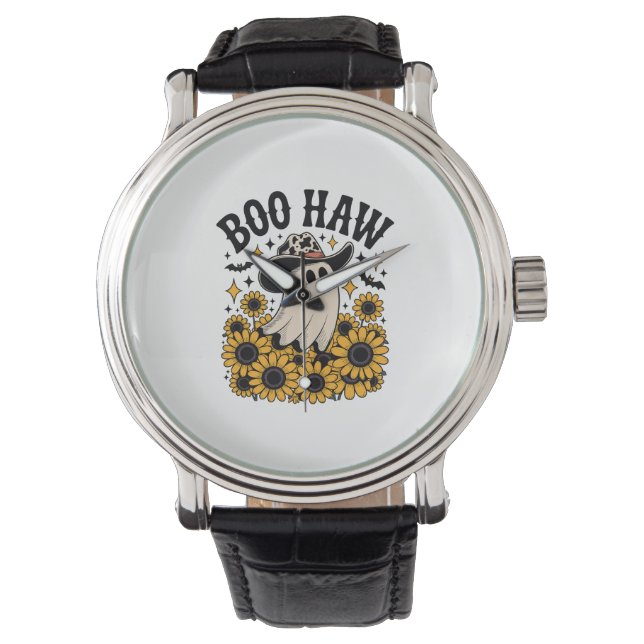 Boo Haw Cow Ghost Western Halloween Watch (Front)