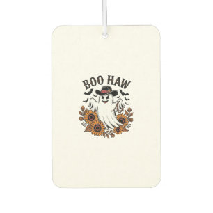 Boo Haw Cowboy Ghost Sunflowers Bats Halloween_1 Car Air Freshener
