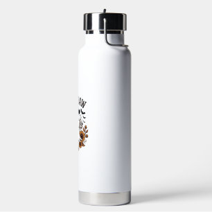 Boo Haw Cowboy Ghost Sunflowers Bats Halloween_1 Water Bottle