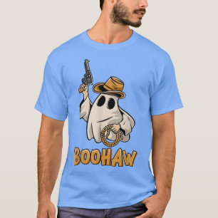 Boo HAW Cowboy Retro Western Ghost Halloween Party T-Shirt