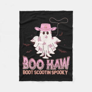 Boo Haw Cowgirl Boot Scootin Spooky Funny Western Fleece Blanket