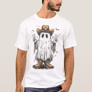 Boo Haw Ghost Cowboy Cowgirl Western Halloween T-Shirt