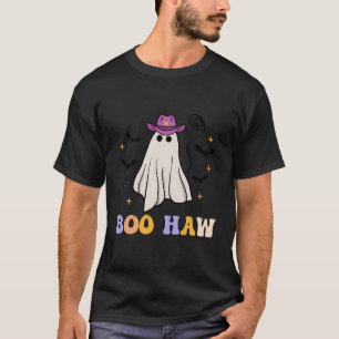 Boo Haw Ghost Western Cowboys Hat Funny Halloween T-Shirt