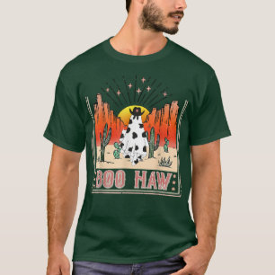Boo Haw Halloween Western Fall Cowboy Ghost Spooky T-Shirt