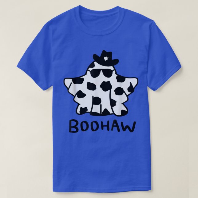 Boo Haw , Retro Boo Haw Ghost Cowbo Halloween  T-Shirt (Design Front)