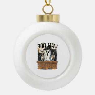 Boo Haw Retro Western Halloween Ceramic Ball Christmas Ornament