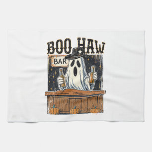Boo Haw Retro Western Halloween Tea Towel