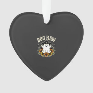 Boo Haw Western Halloween Ghost Design Ornament