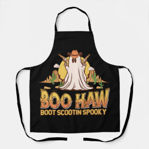Boo Haw Western Halloween Vintage Ghost Funny Cute Apron